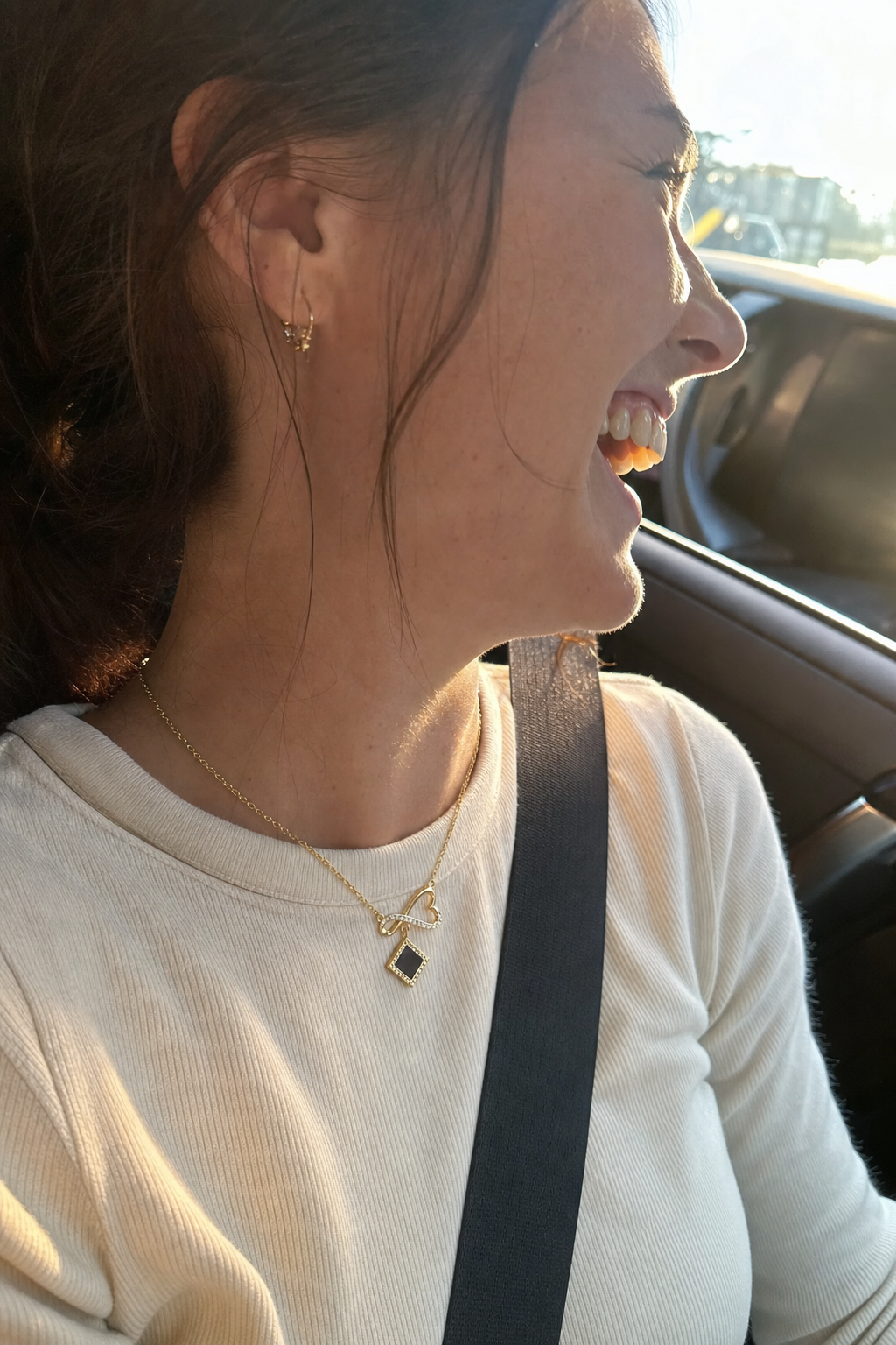 Customer wearing Zayyan jewelry